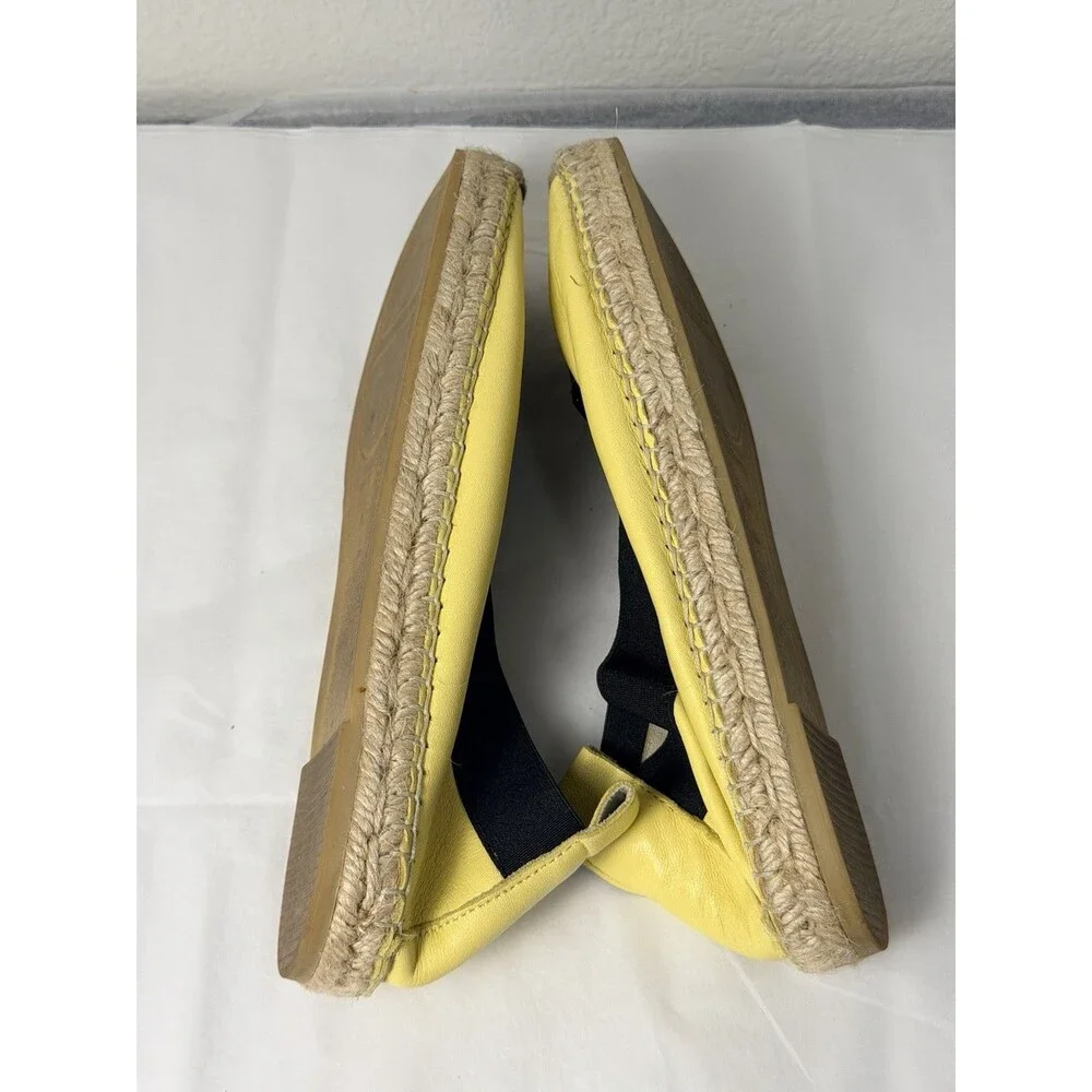Vidorreta Women’s Yellow Leather Espadrilles Flats Made in Spain Size 40
